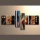 Vagues et dorures - tableau peint-main peinture à l'huile